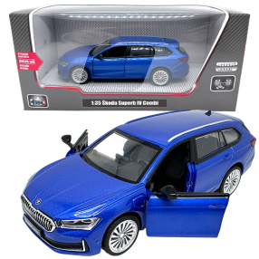 Škoda Superb IV Combi modré 1:35