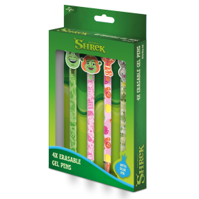 Shrek set gumovacích gelových per, 4 ks