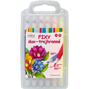 CreaFun - FIXY DUO trojhranné 12 barev