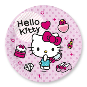 Taliře papírové Hello Kitty 23 cm 8 ks