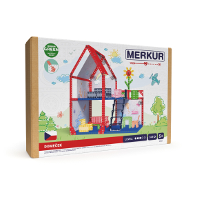 Merkur - Domeček pro panenky, 34x39x25 cm, 345 dílků