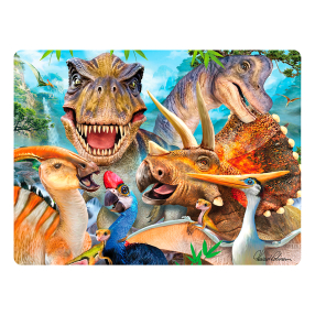 Pohlednice 3D Dinosaur selfie