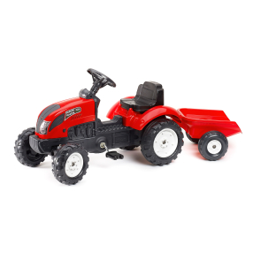 Traktor šlapací Garden Master červený s valníkem