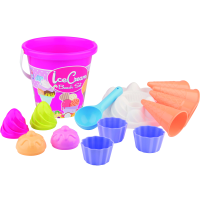 E-shop Sada na písek zmrzlina + cup cake - modrý kyblík