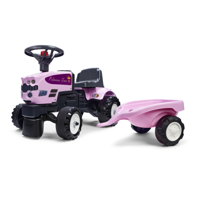 Odstrkovadlo - traktor Princess s valníkem růžové