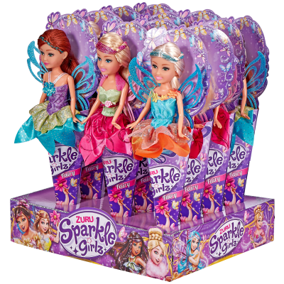 Víla Sparkle Girlz s křídly v kornoutku - modrý živůtek