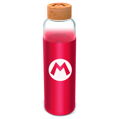 Skleněná láhev s návlekem 585 ml, Super Mario