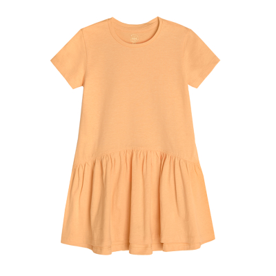 Basic šaty s krátkým rukávem- oranžové - 92 YELLOW