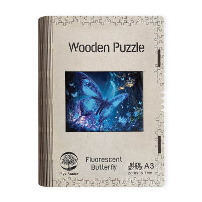 E-shop Wooden puzzle Fluorescent Butterfly A3