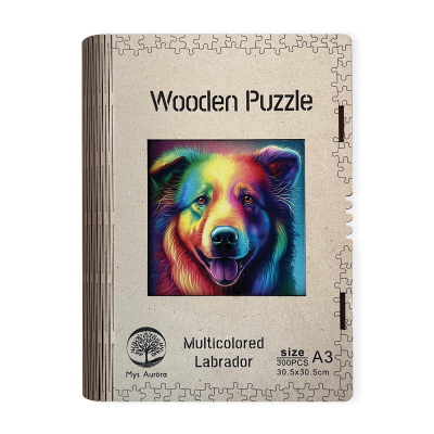 E-shop Wooden puzzle Multicolored Labrador A3