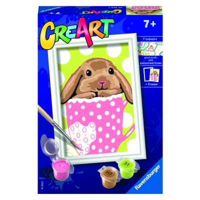 Malování podle čísel CreArt Roztomilý králík v hrnečku