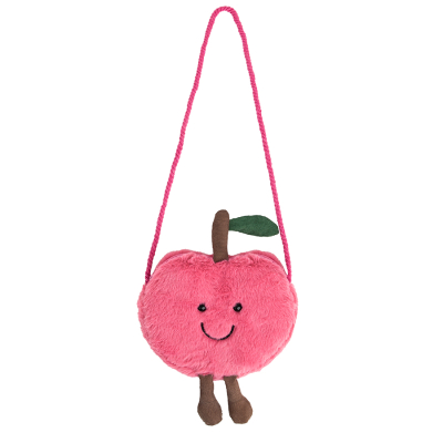 Dívčí plyšová kabelka jablíčko -růžová - ONE SIZE PINK