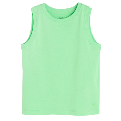 Jednobarevné tričko bez rukávu -světle zelené - 98 LIGHT GREEN
