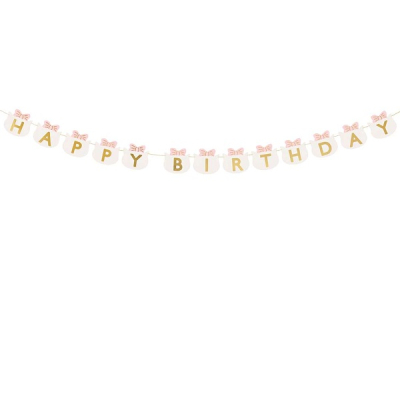 Banner Happy birthday, papírový, Kočka 2,8m