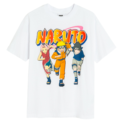 Tričko s krátkým rukávem a potiskem Naruto- bílé - 140 WHITE