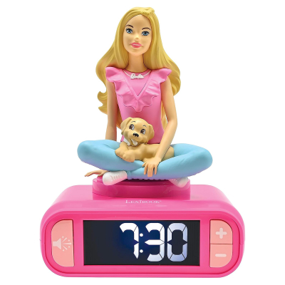 Budík s nočním světlem 3D Barbie