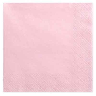 Ubrousky papírové 3vrstvé světle růžové 33x33cm 20ks