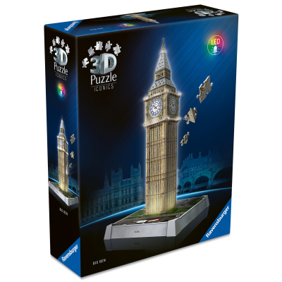 Puzzle 3D Iconics: Big Ben Noční edice