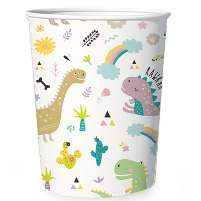Kelímky papírové Dinosauři 220 ml 6 ks