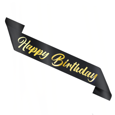 Šerpa narozeninová Happy Birthday černá