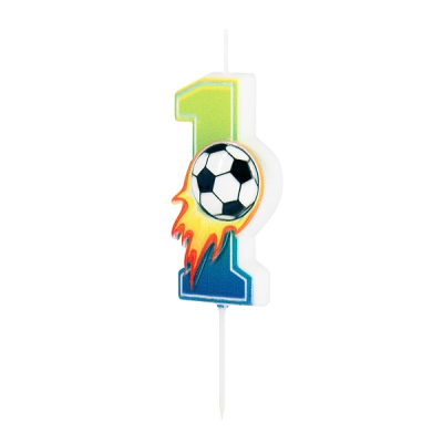 Svička dortová Fotbal "1" 6 cm