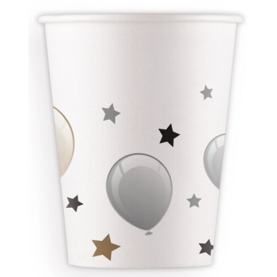 Kelímky papírové s balonkami 200ml 8ks