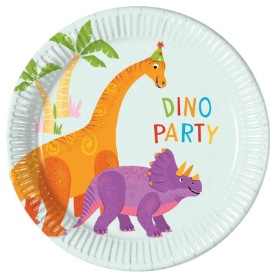 Talířky papírové Dinosaurus 20 cm 8 ks