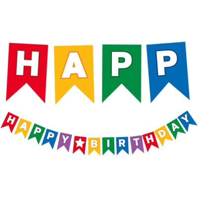 Banner vlaječkový Happy Birthday Rainbow Party multicolor