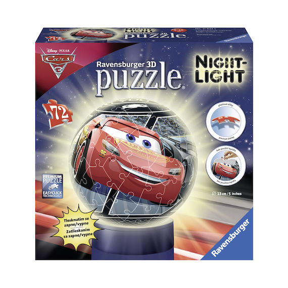 Puzzle 72 dílků Disney Auta 3 svítící puzzleball                    