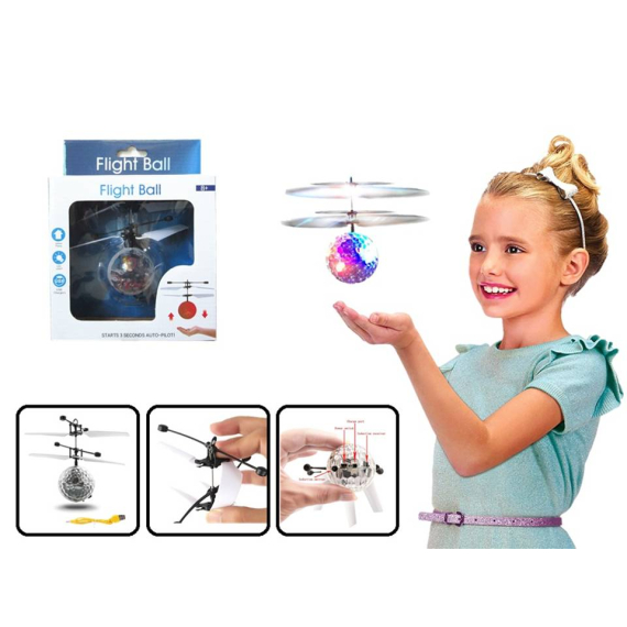 E-shop Vrtulníková koule s LED krystaly
