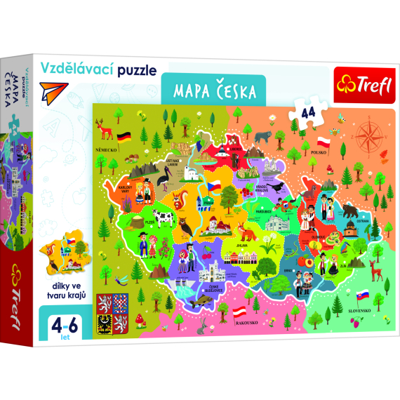 Puzzle vzdělávací - Mapa České republiky                    