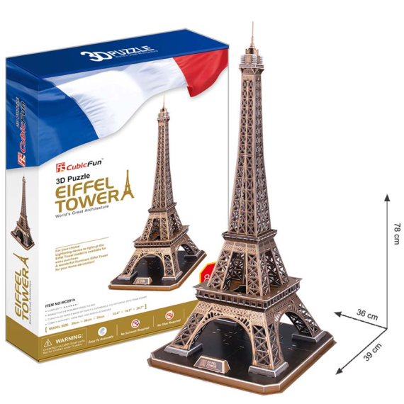 Puzzle 3D Eiffelova vež - 82 dílků                    