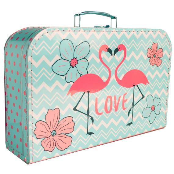 Kufřík Plameňáci růžovo/modrý 35 cm                    