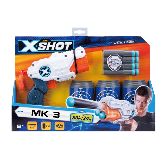 X-SHOT - Excel - MK pistole 3 plechovky a 8 nábojů                    