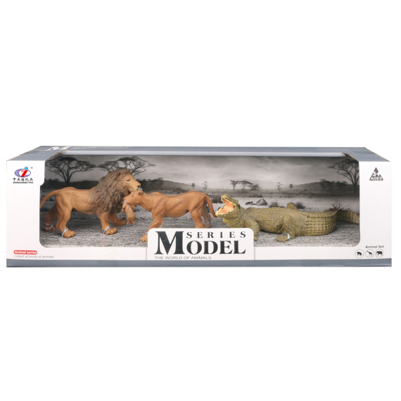 Sada Model Svět zvířat lev, lvice, krokodýl                    