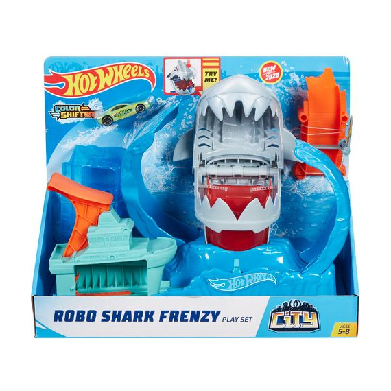 Hot Wheels city color shifters robo žralok útočí                    