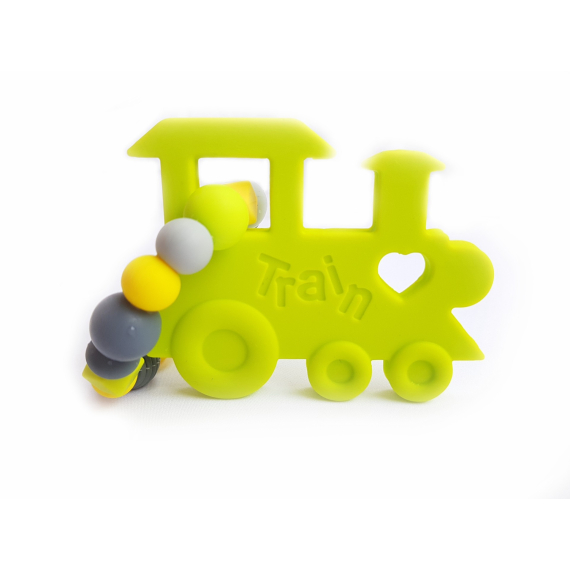 KidPro Silikonové kousátko: Mašinka limetka                    