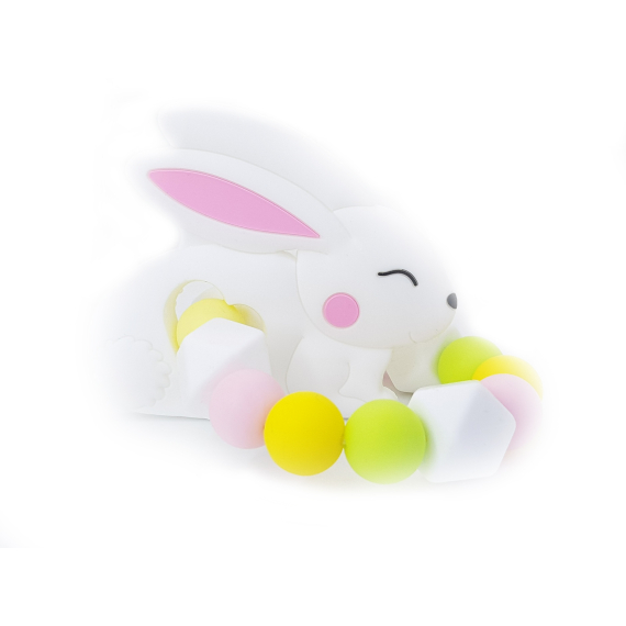 KidPro Silikonové kousátko: Zajíček bílý                    