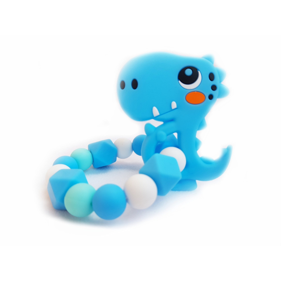 KidPro Silikonové kousátko: Dino modrý                    