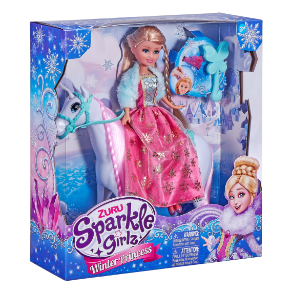 Princezna zimní Sparkle Girlz s koněm                    