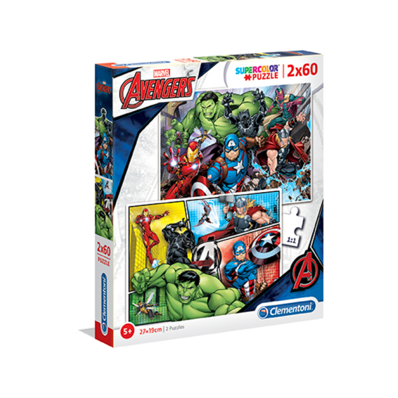Puzzle Supercolor 2x60 dílků Avengers                    