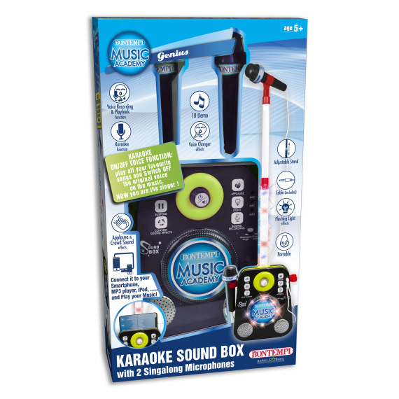 Karaoke s 2 mikrofony a hracím boxem                    