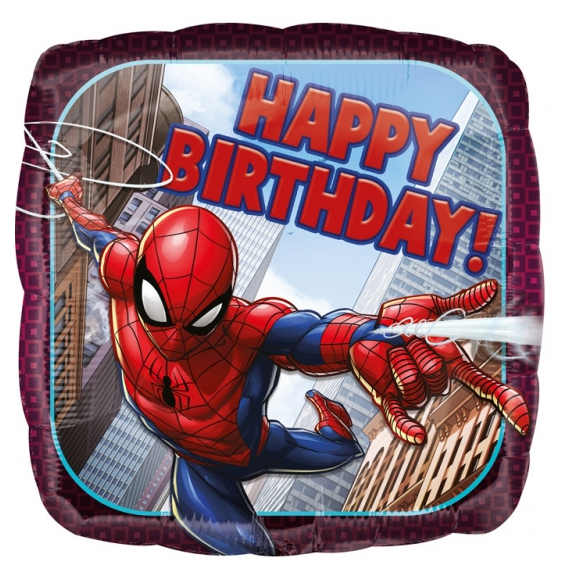 Foliový balón standart, Spiderman Happy Birthday                    