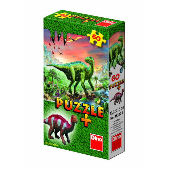 Puzzle 60 dílků dinosauři + figurka                    
