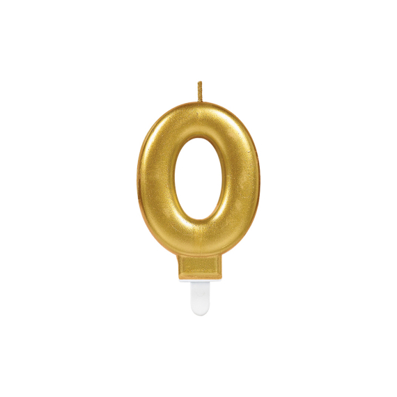 Narozeninová svíčka zlatá 0 /výška 9,3 cm/                    