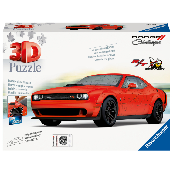 E-shop Puzzle 3D Dodge Challenger R/T Scat Pack Widebody108 dílků