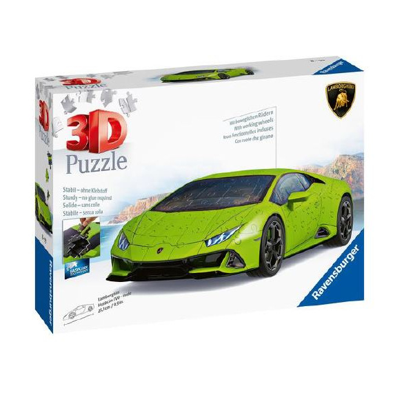 Puzzle 3D Lamborghini Huracán Evo zelené 108 dílků                    
