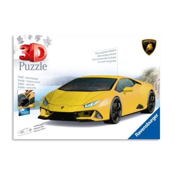 Puzzle 3D Lamborghini Huracán Evo žluté 108 dílků                    