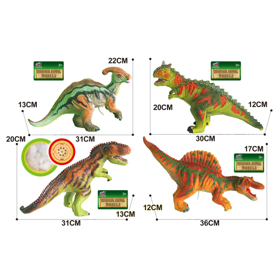 E-shop Dinosaurus měkký 4 druhy 38 cm