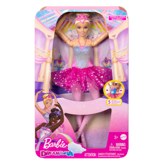 Barbie svítící magická baletka s růžovou sukní                    